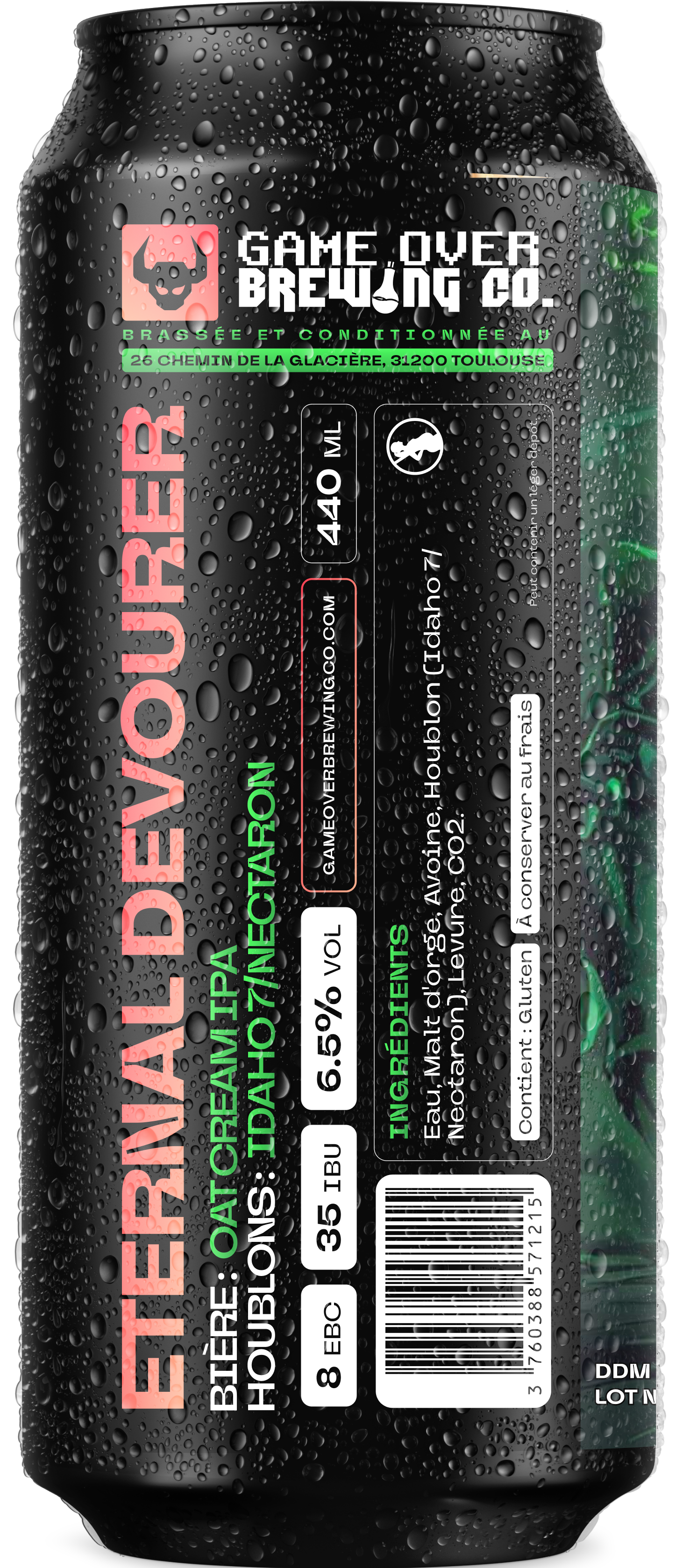 Eternal Devourer Oat Cream IPA brassée par Game Over Brewing Co