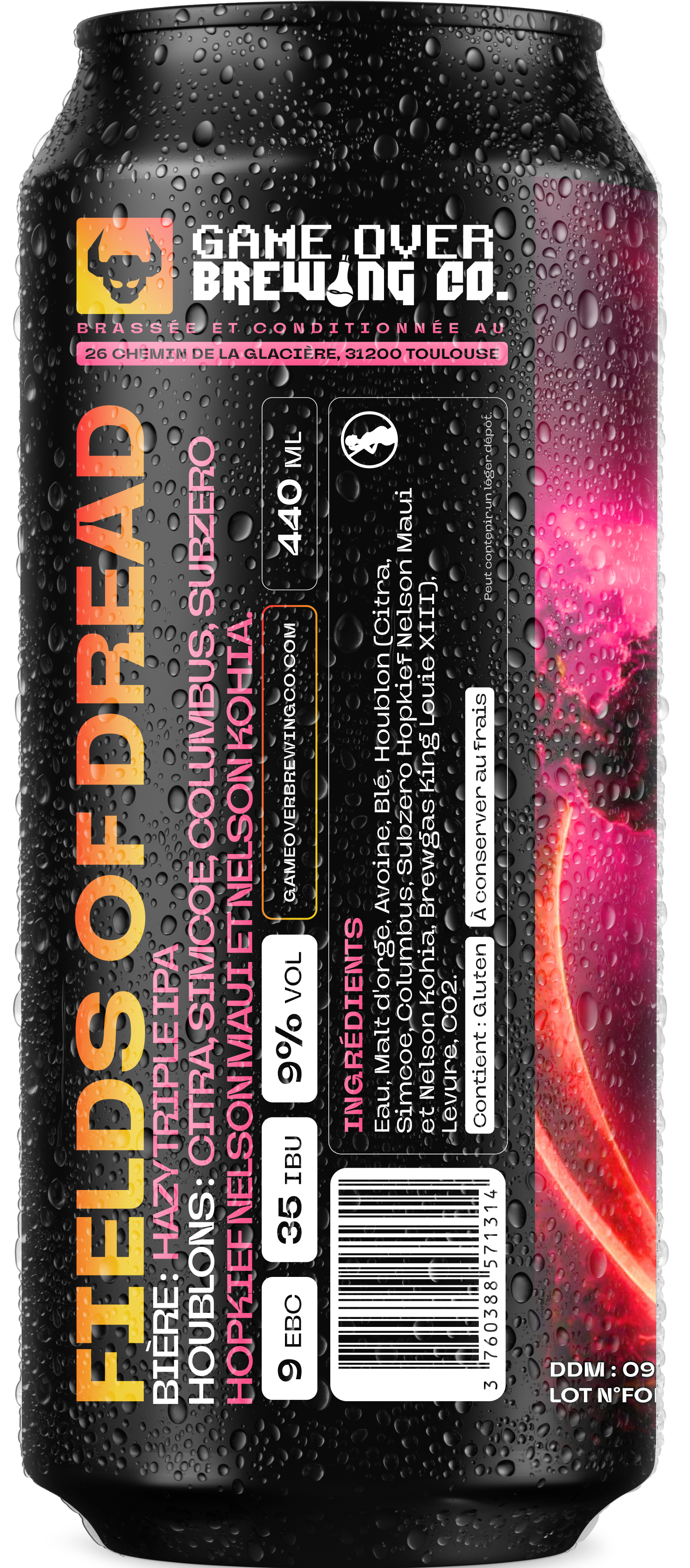 Fields of Dread, canette vue de gauche